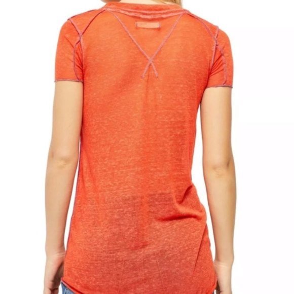 NWT FREE PEOPLE Kia Semi-Sheer Henley Tee - Picture 2 of 3